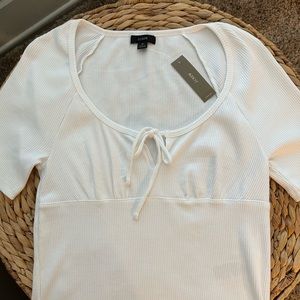 COPY - J. Crew Tie-front vintage rib T-shirt White